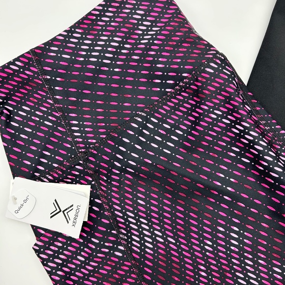 Xersion Women's Plus Size Pink Dots High Rise Dry 7/8 Ankle Leggings 1X 2X 3X - Picture 5 of 10